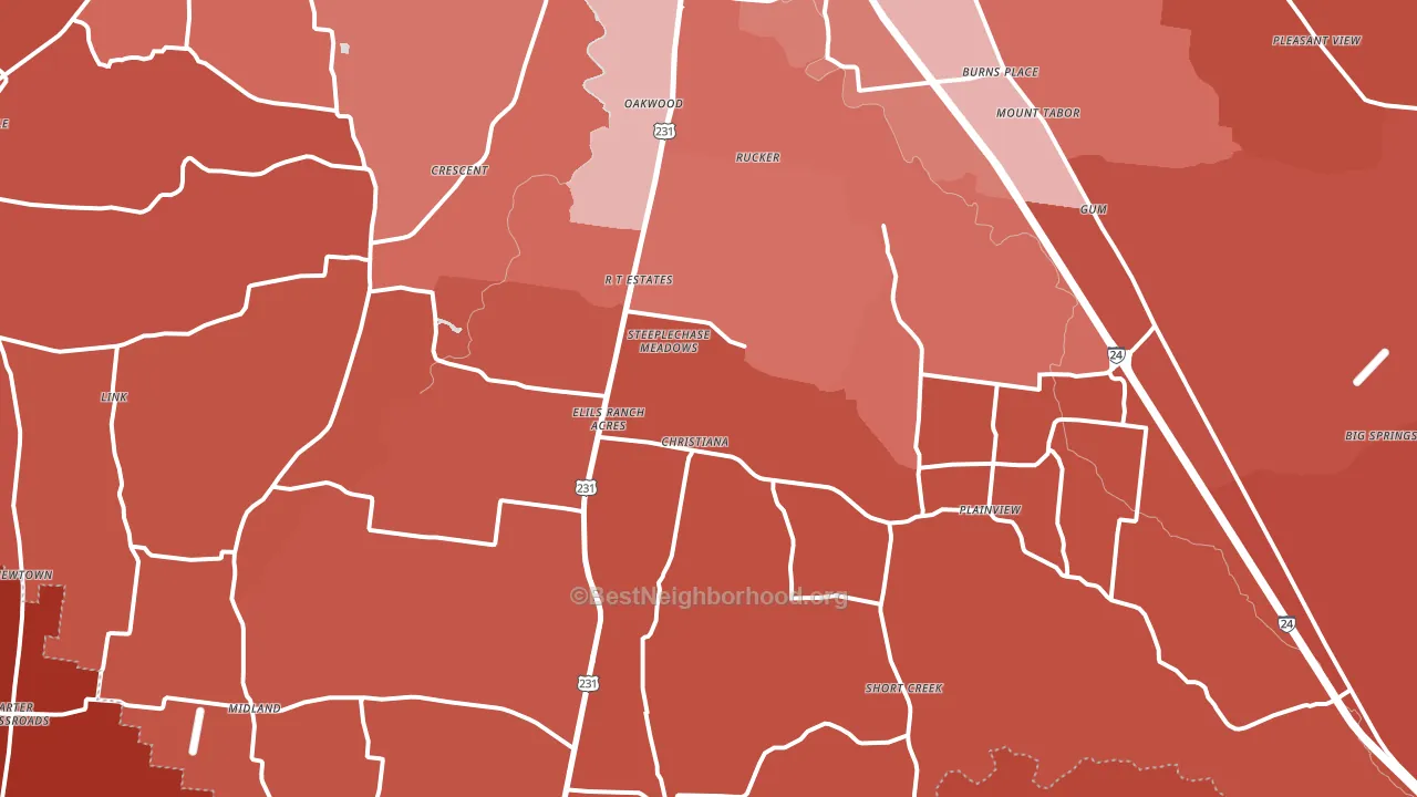 37037, TN block-group political-lean map