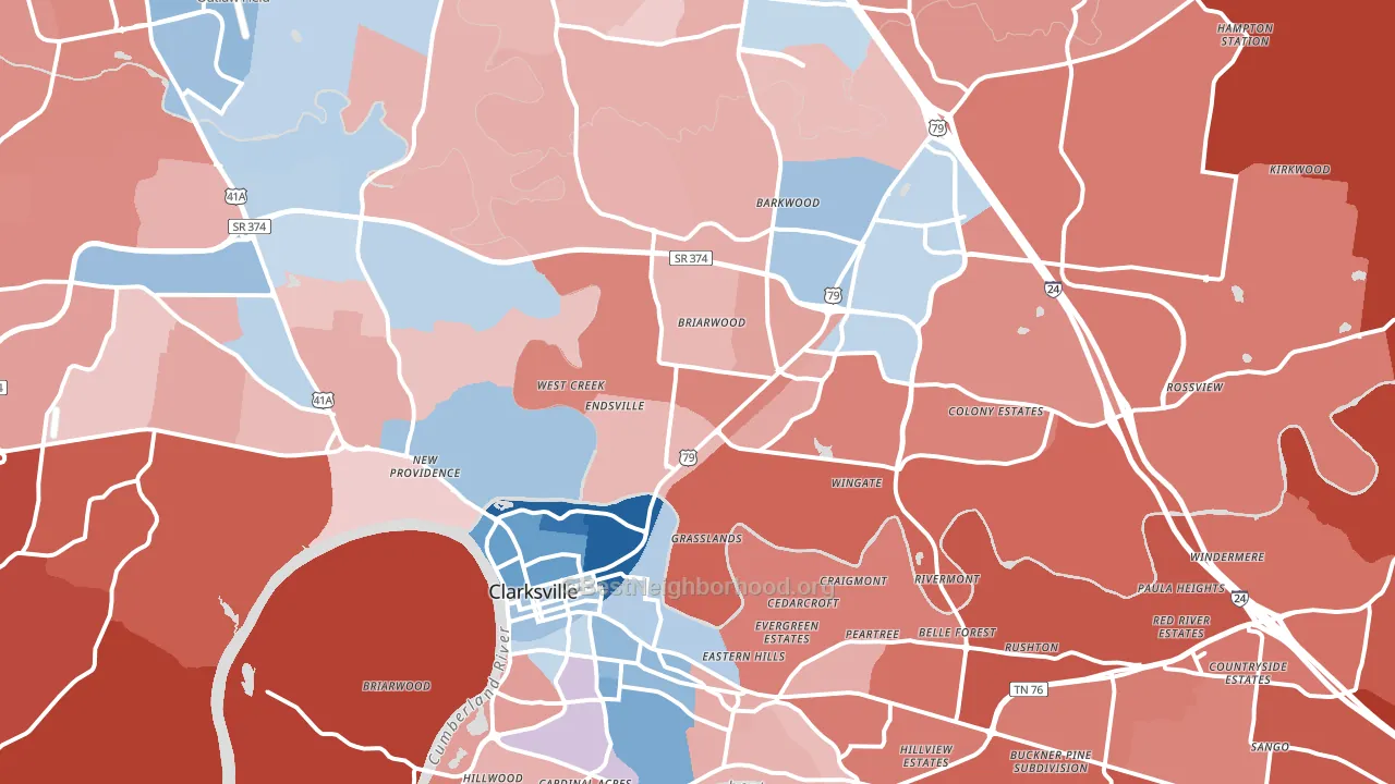 37040, TN block-group political-lean map