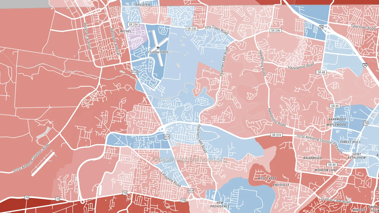 37042, TN block-group political-lean map