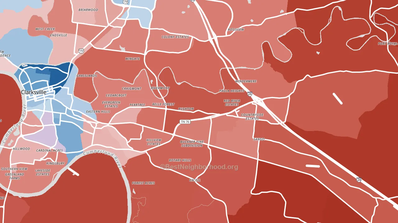 37043, TN block-group political-lean map