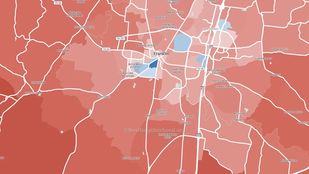37064, TN block-group political-lean map