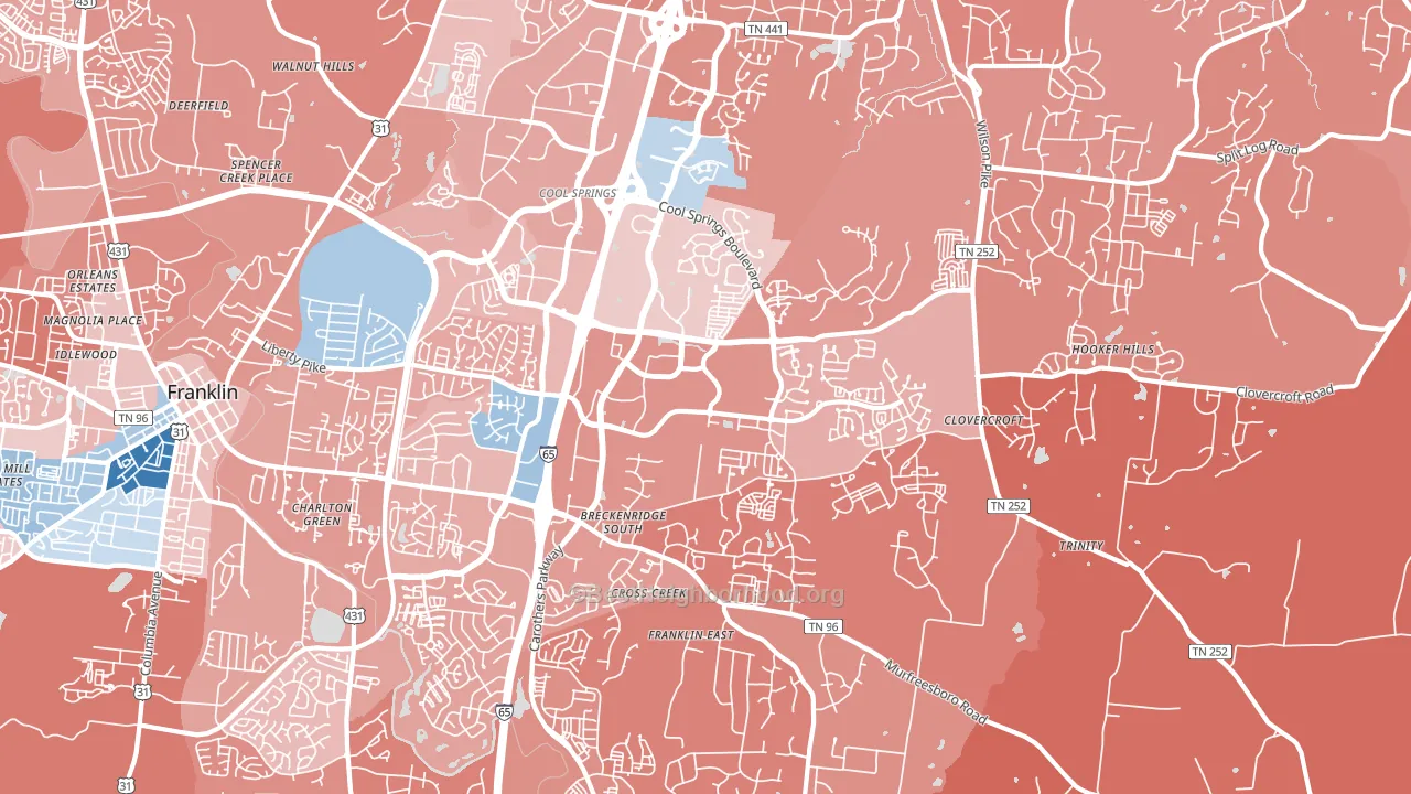 37067, TN block-group political-lean map