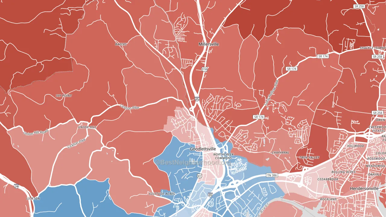 37072, TN block-group political-lean map