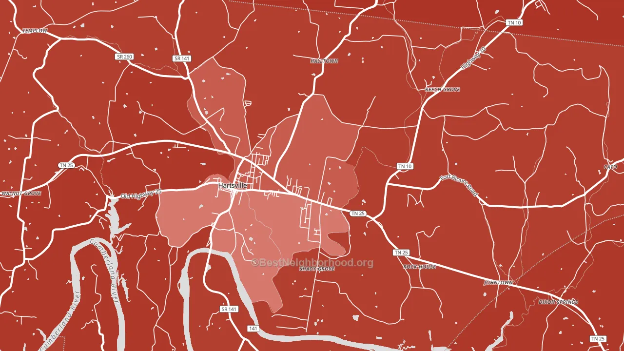37074, TN block-group political-lean map