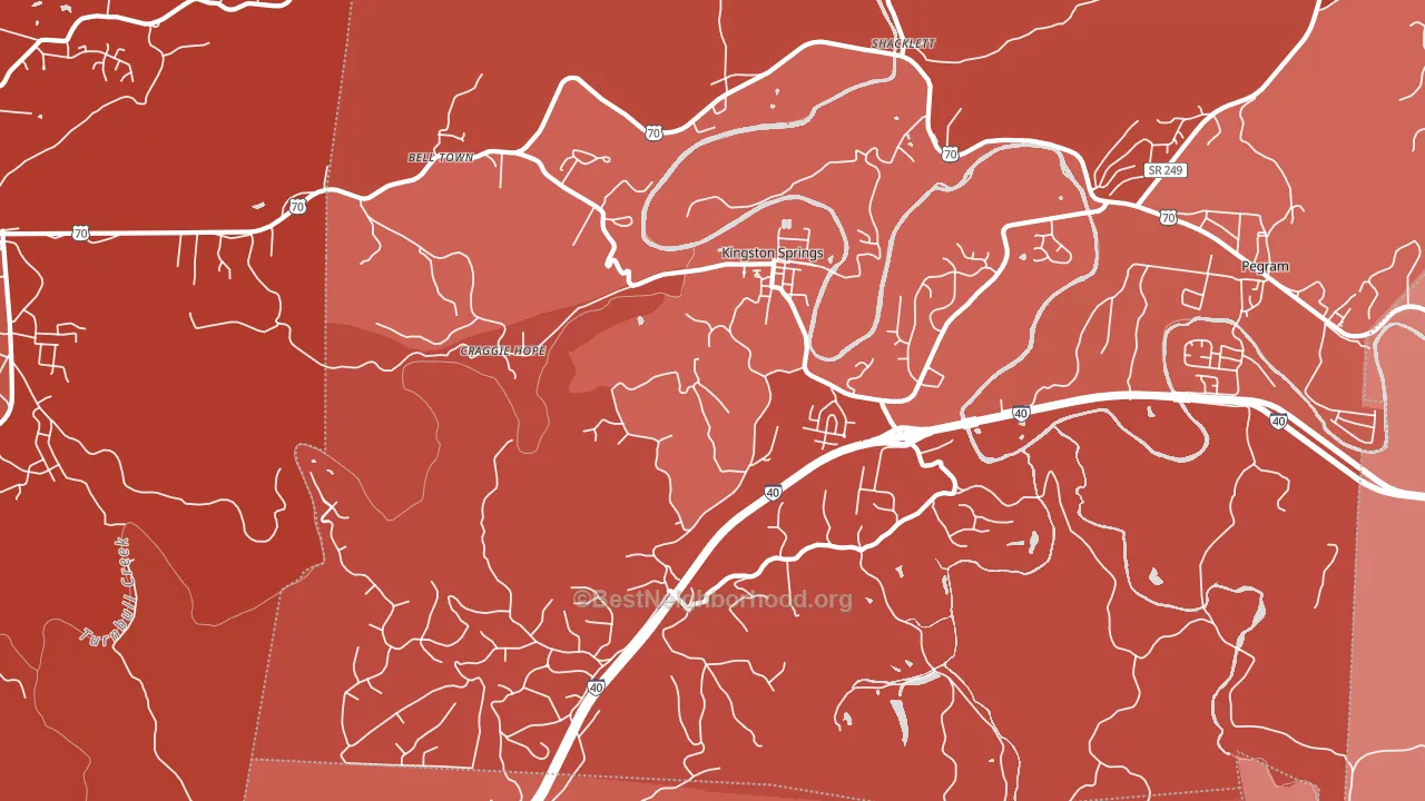 37082, TN block-group political-lean map