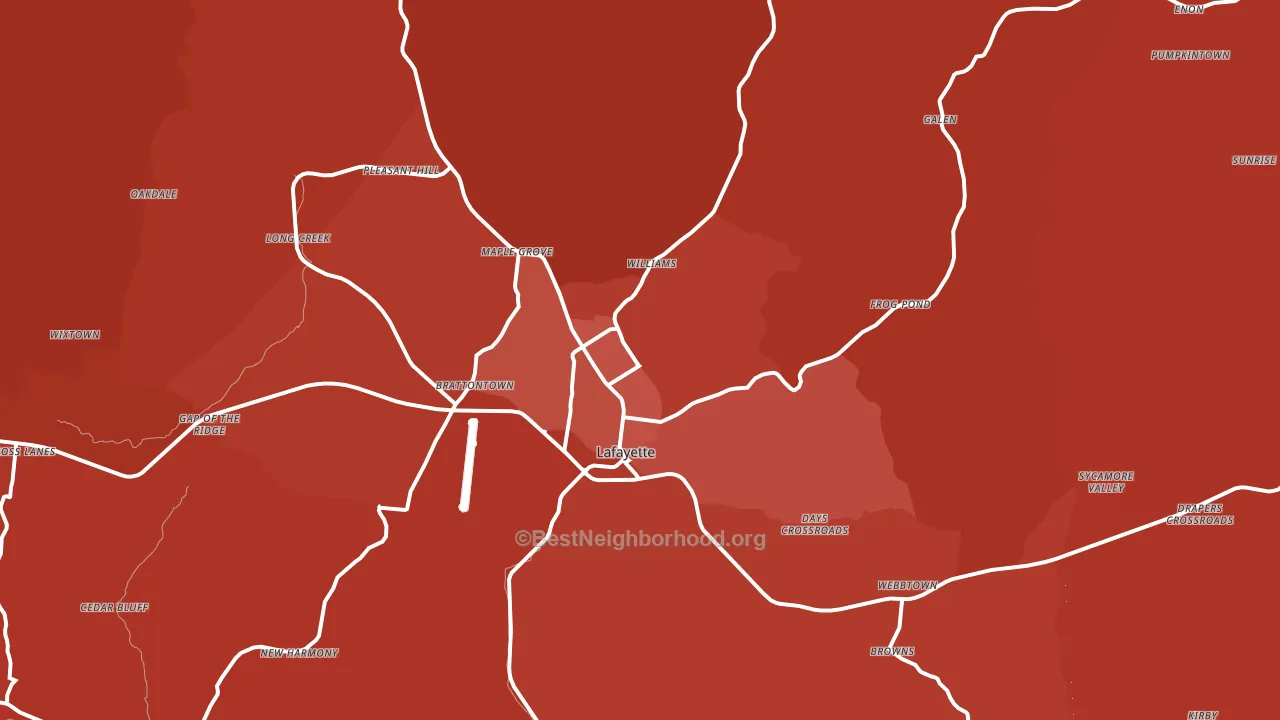 37083, TN block-group political-lean map