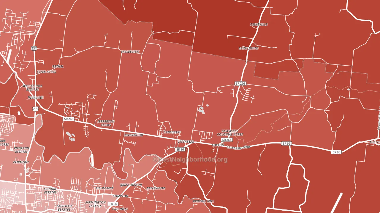 37085, TN block-group political-lean map