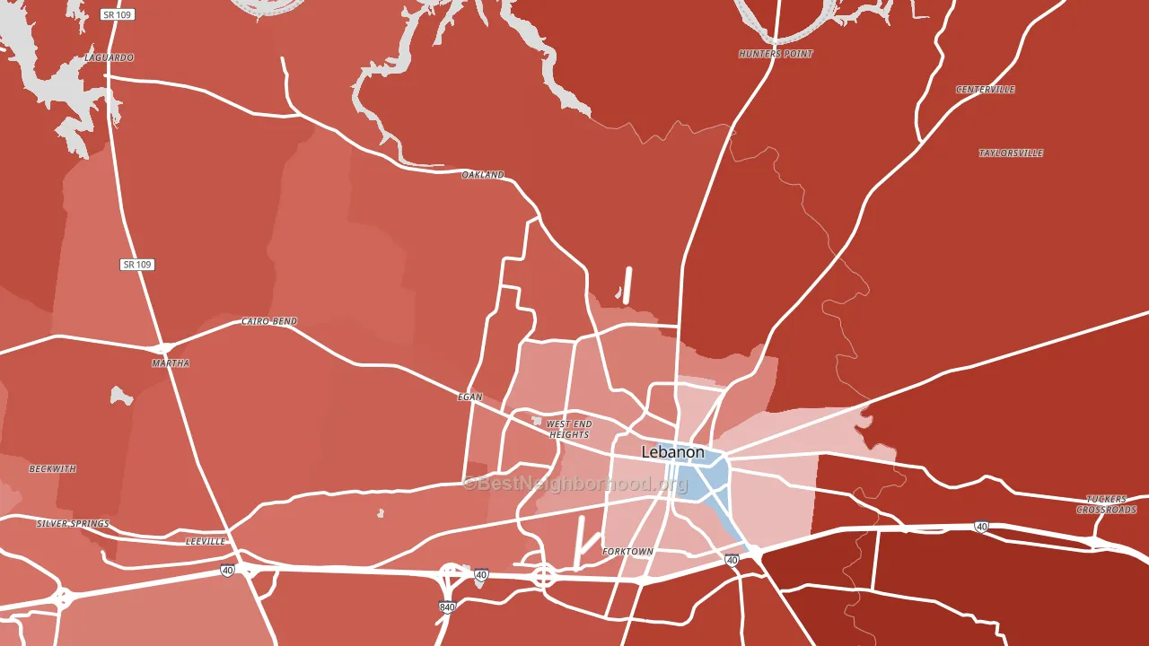 37087, TN block-group political-lean map