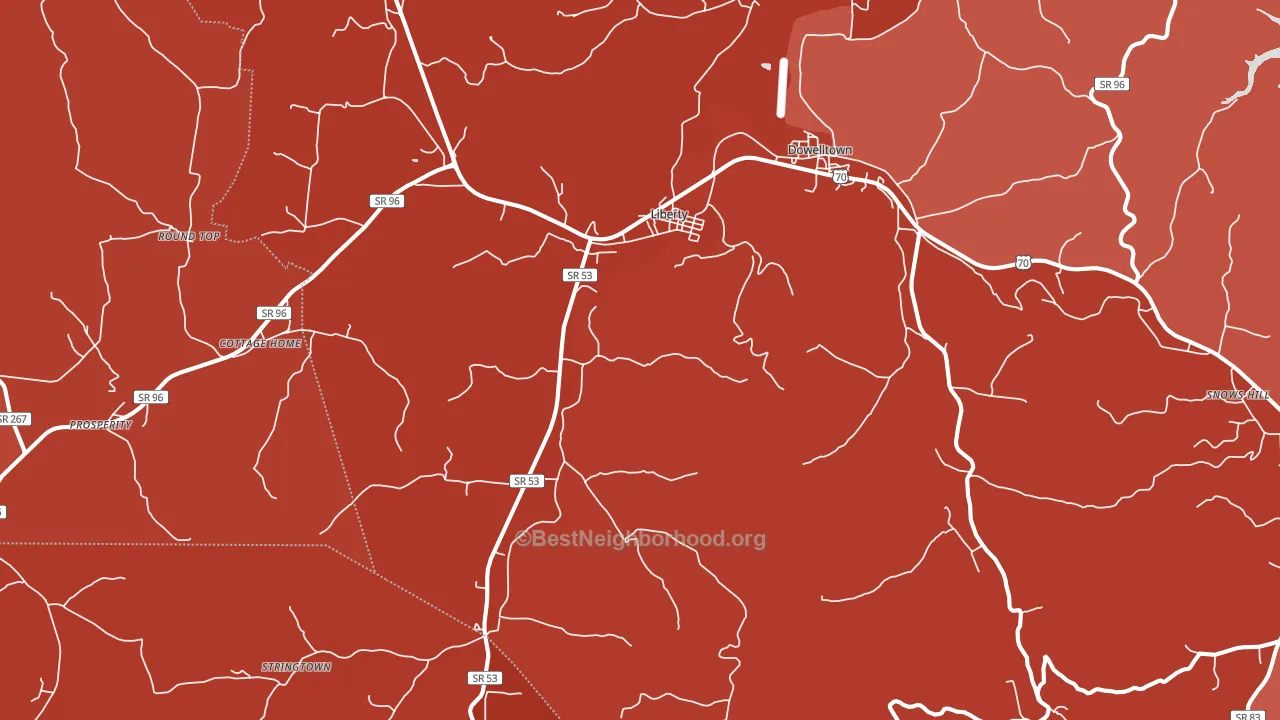37095, TN block-group political-lean map