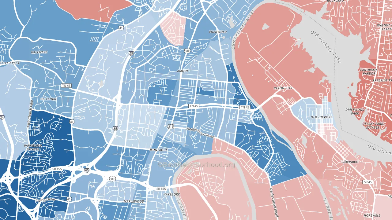 37115, TN block-group political-lean map