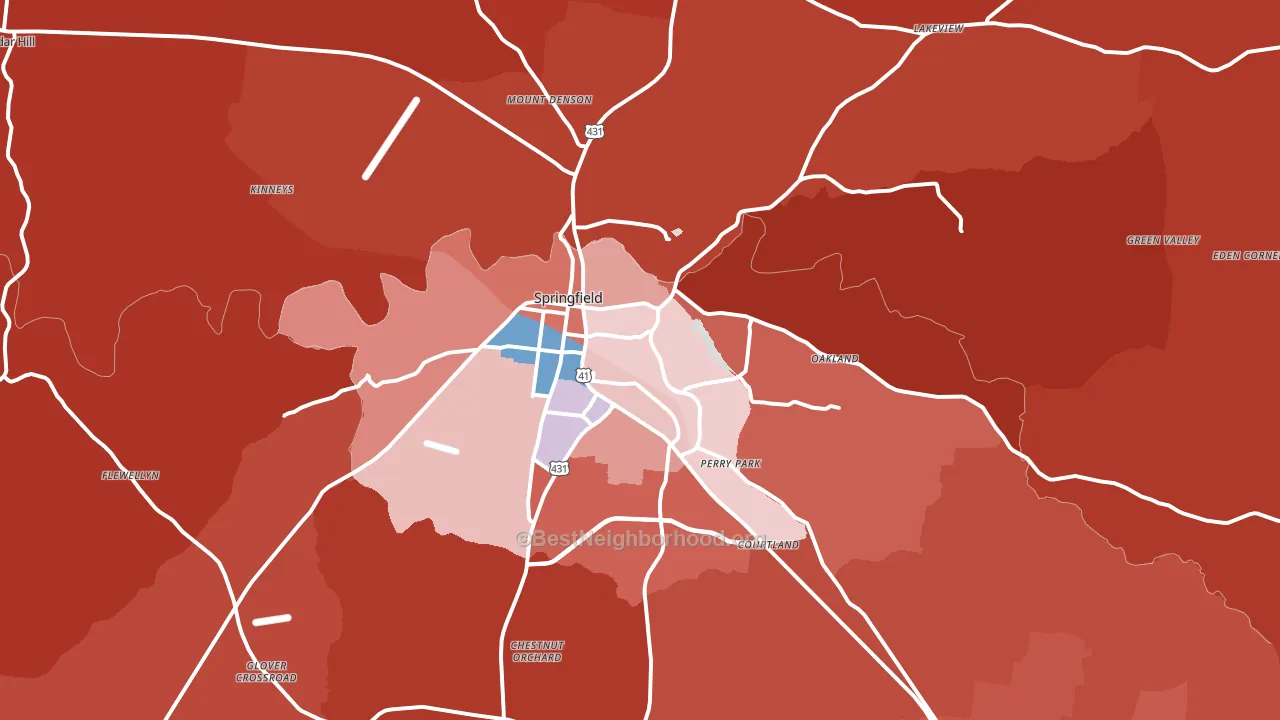 37172, TN block-group political-lean map