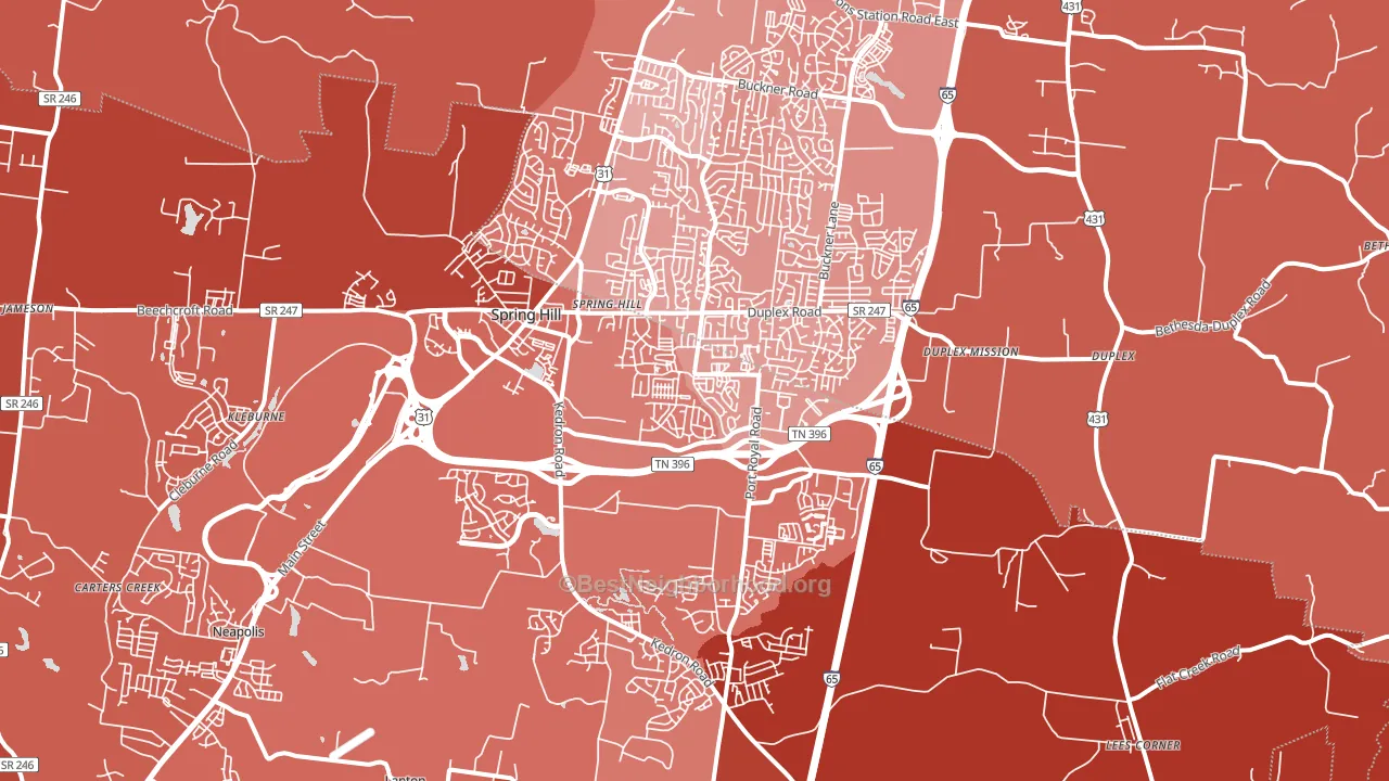 37174, TN block-group political-lean map