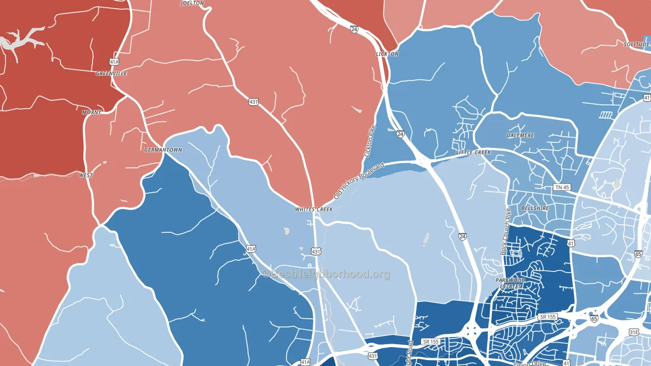 37189, TN block-group political-lean map