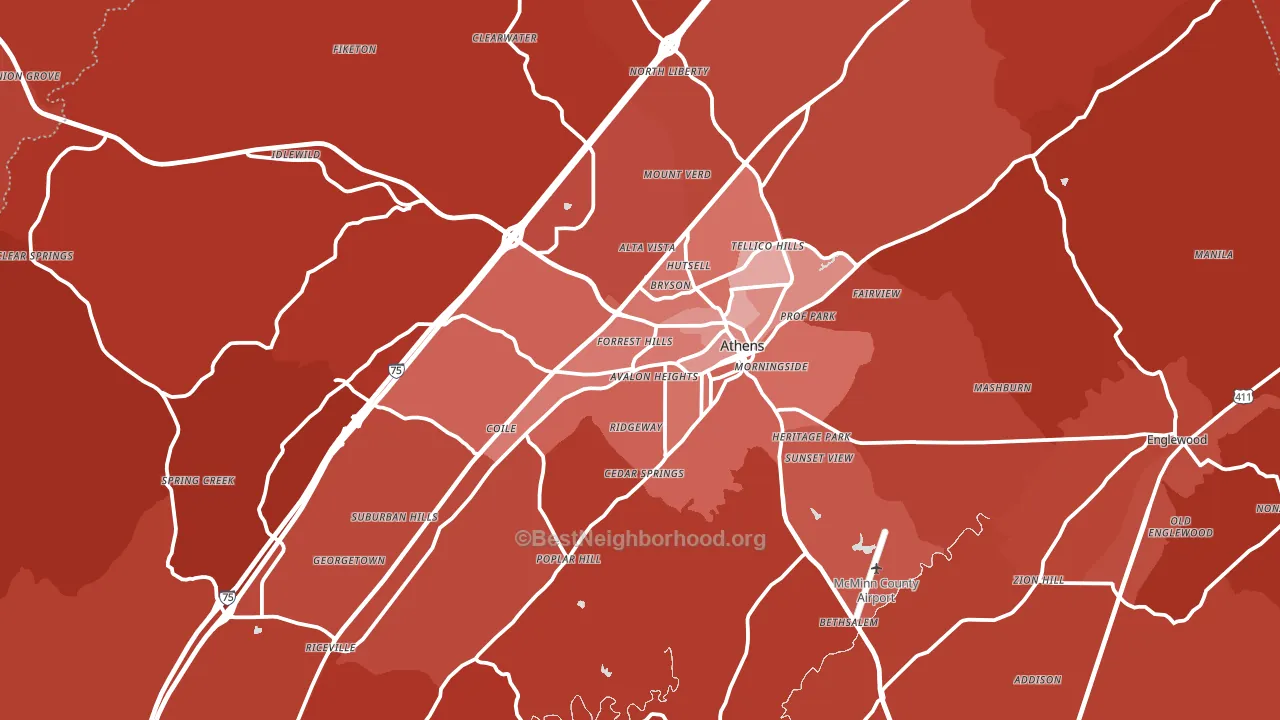 37303, TN block-group political-lean map