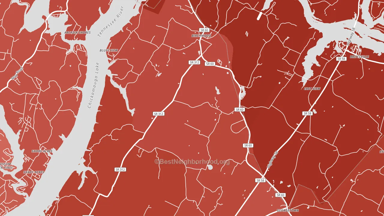 37308, TN block-group political-lean map