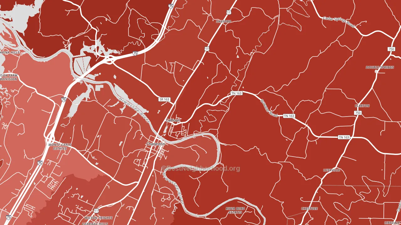 37309, TN block-group political-lean map