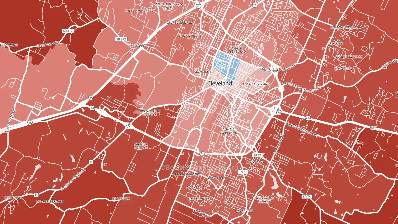 37311, TN block-group political-lean map