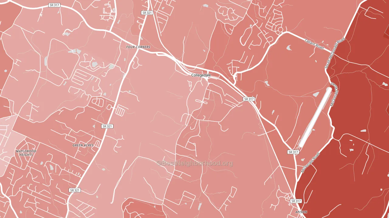 37315, TN block-group political-lean map
