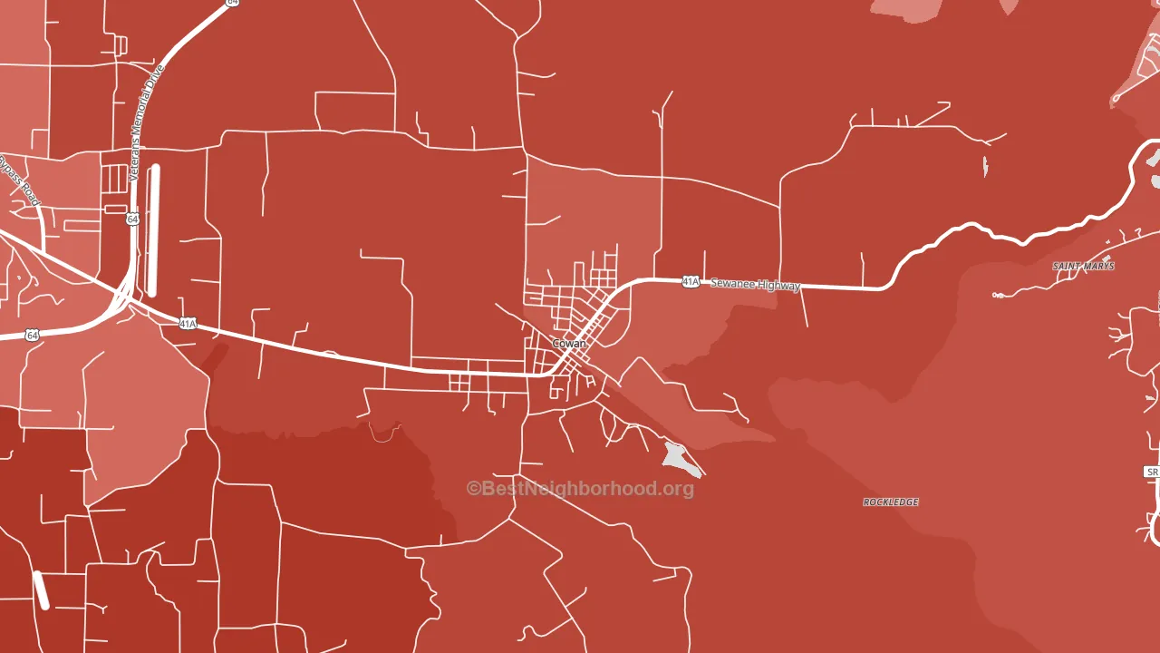37318, TN block-group political-lean map