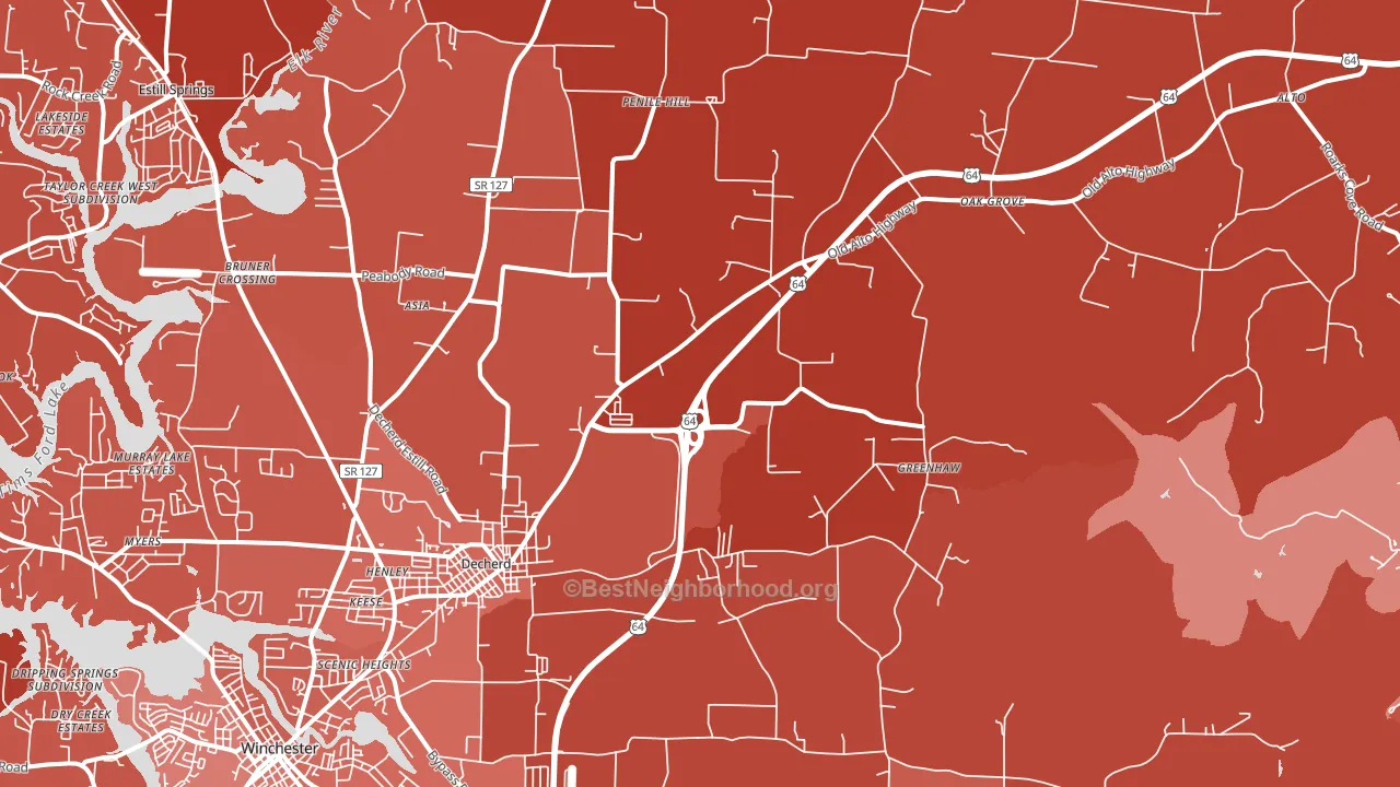 37324, TN block-group political-lean map