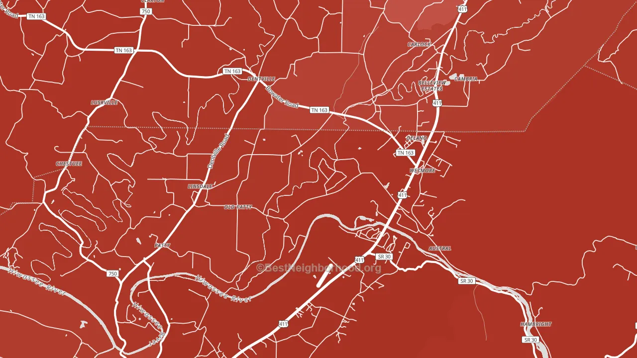 37325, TN block-group political-lean map