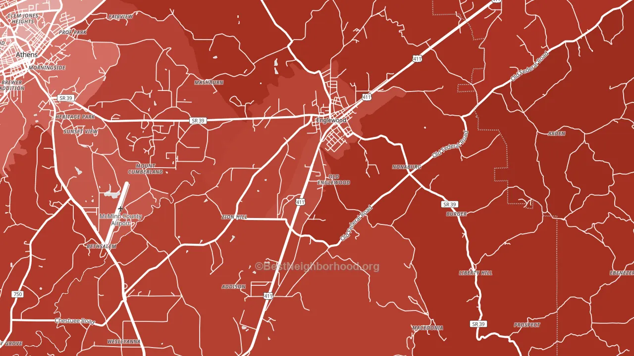 37329, TN block-group political-lean map