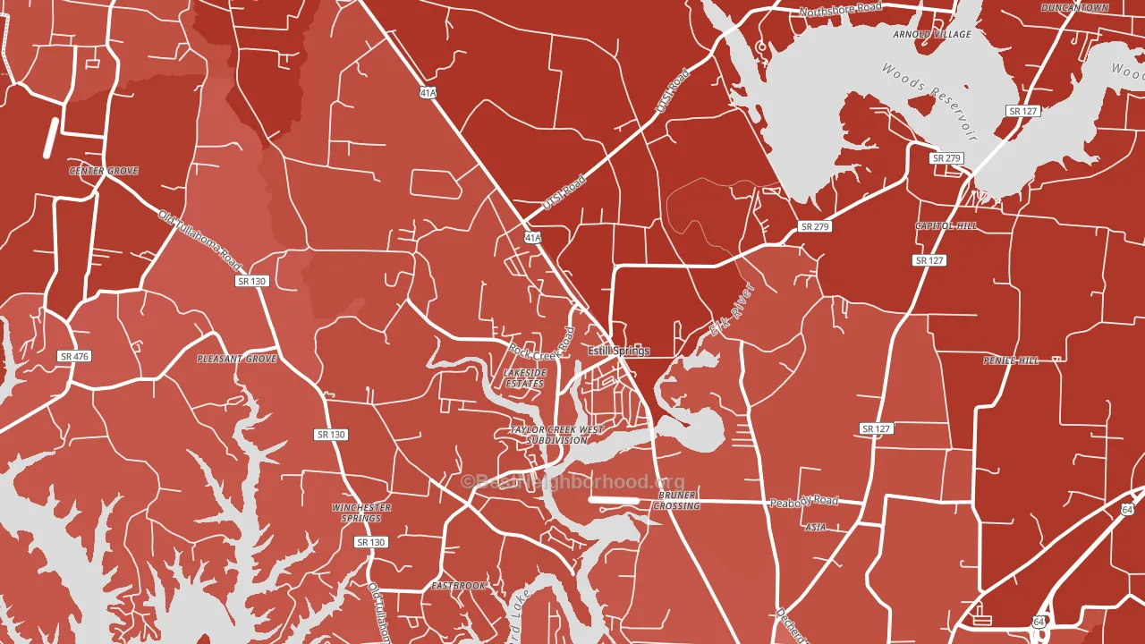 37330, TN block-group political-lean map