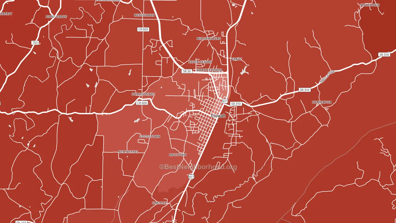 37331, TN block-group political-lean map