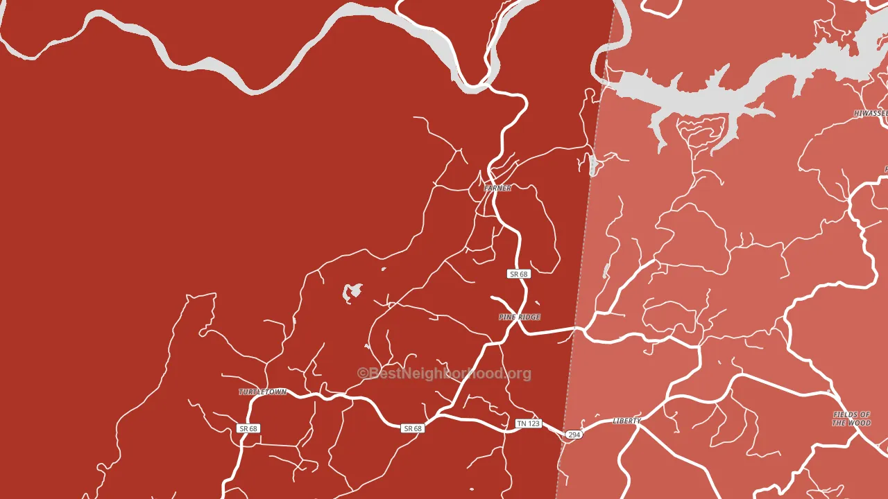 37333, TN block-group political-lean map