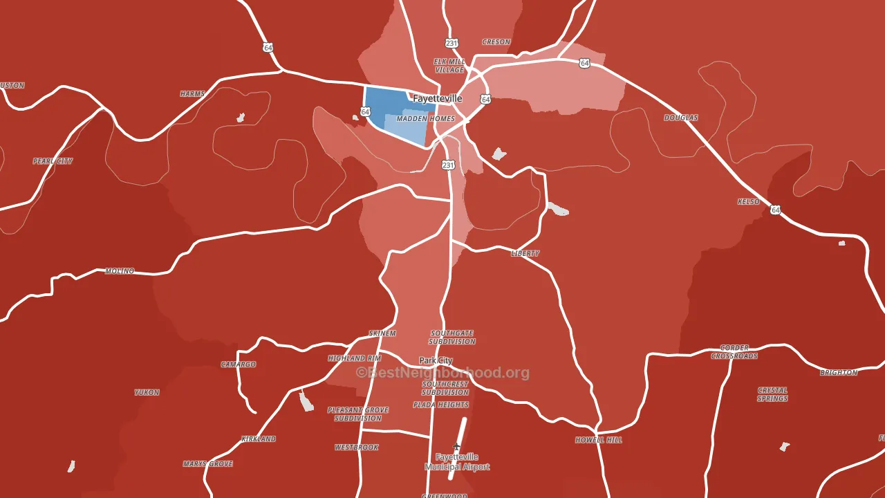 37334, TN block-group political-lean map