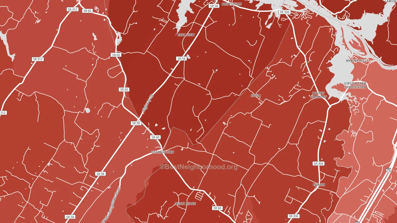37336, TN block-group political-lean map