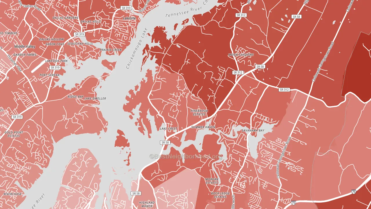 37341, TN block-group political-lean map