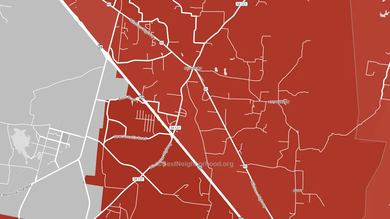 37342, TN block-group political-lean map