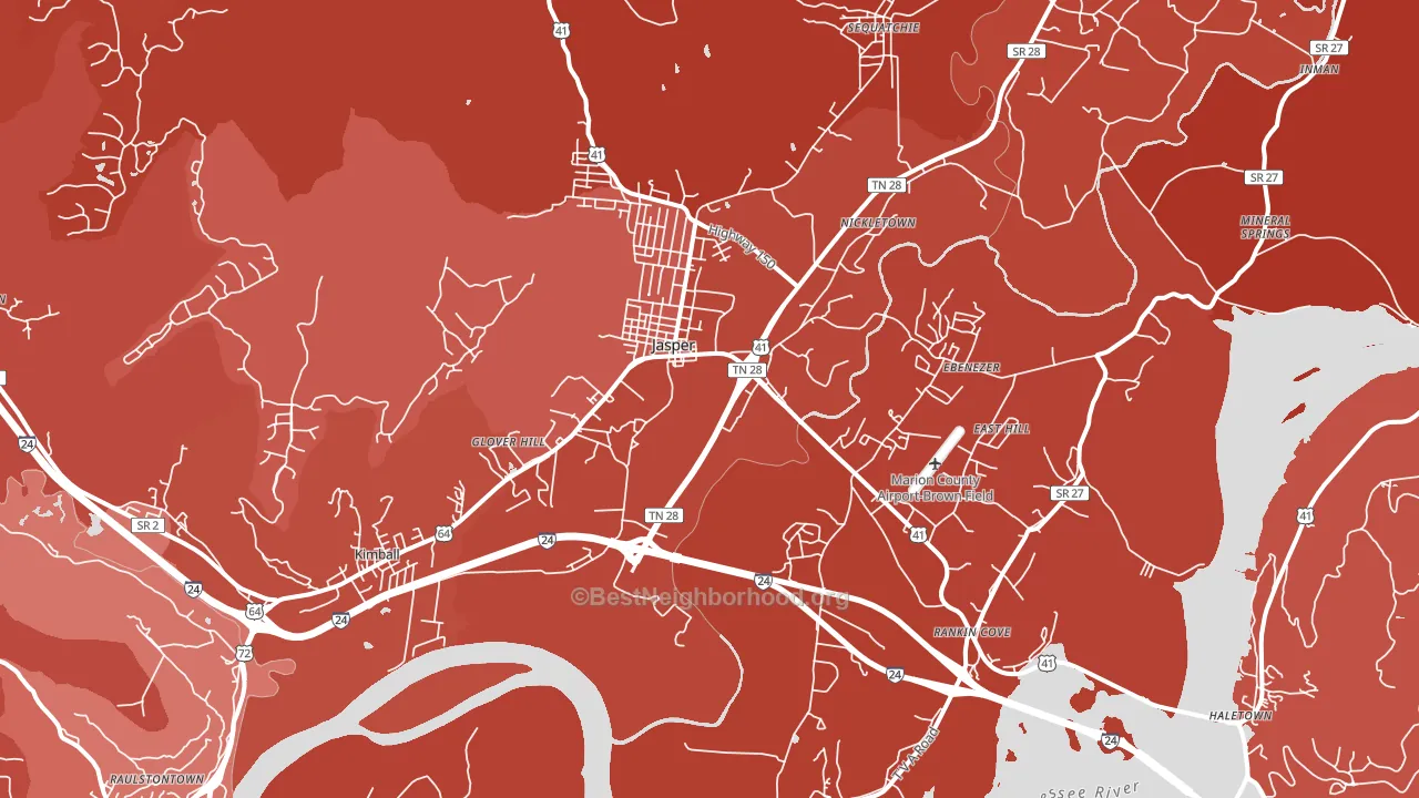 37347, TN block-group political-lean map