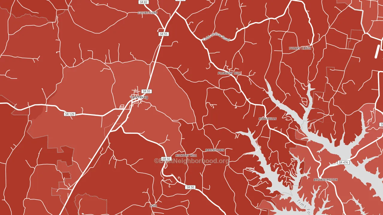 37352, TN block-group political-lean map