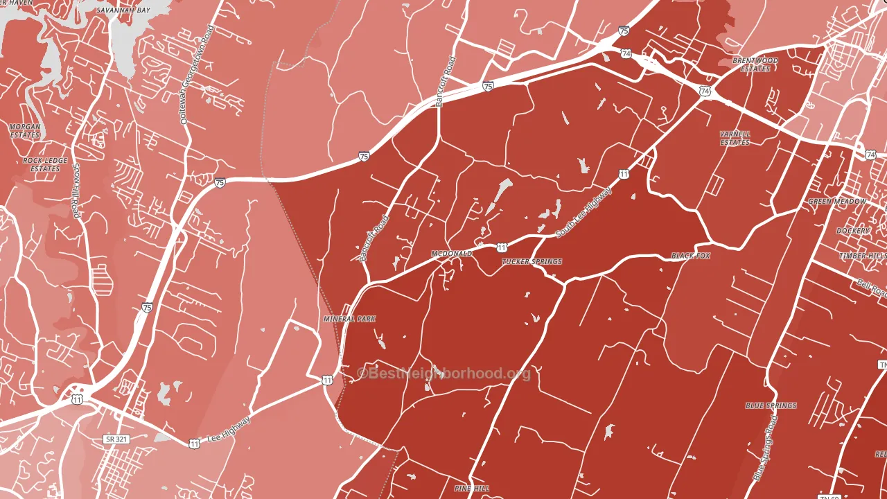 37353, TN block-group political-lean map