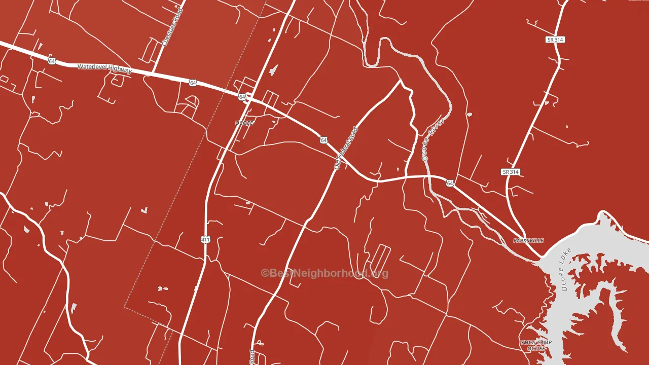 37361, TN block-group political-lean map
