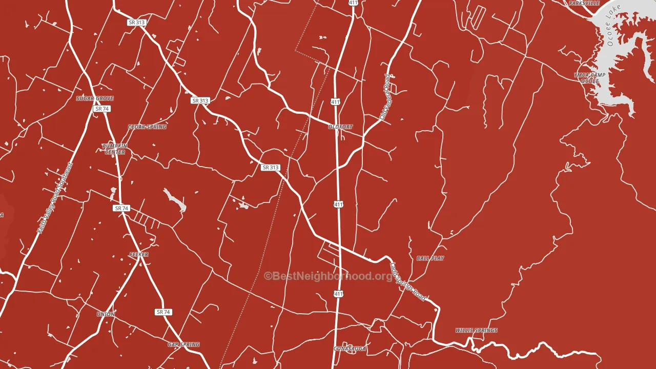 37362, TN block-group political-lean map
