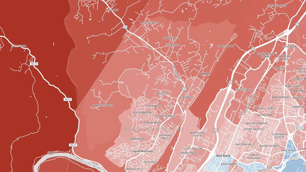 37377, TN block-group political-lean map