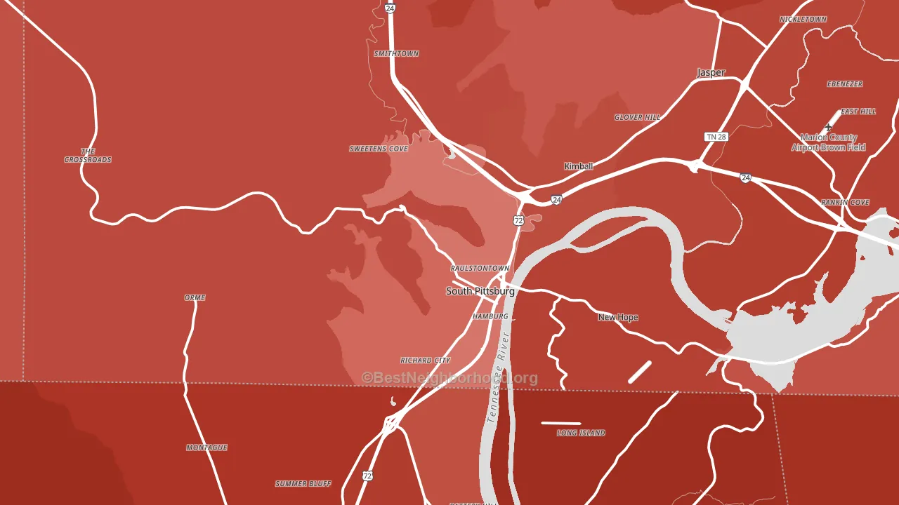 37380, TN block-group political-lean map