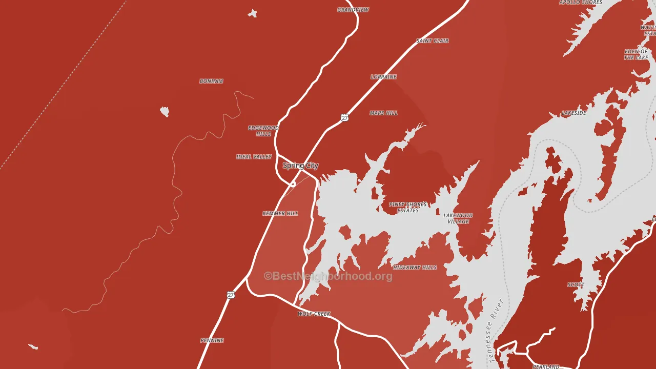 37381, TN block-group political-lean map