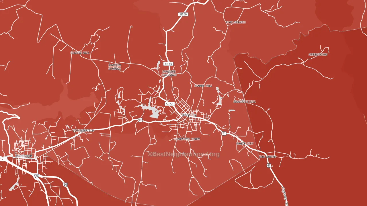 37387, TN block-group political-lean map