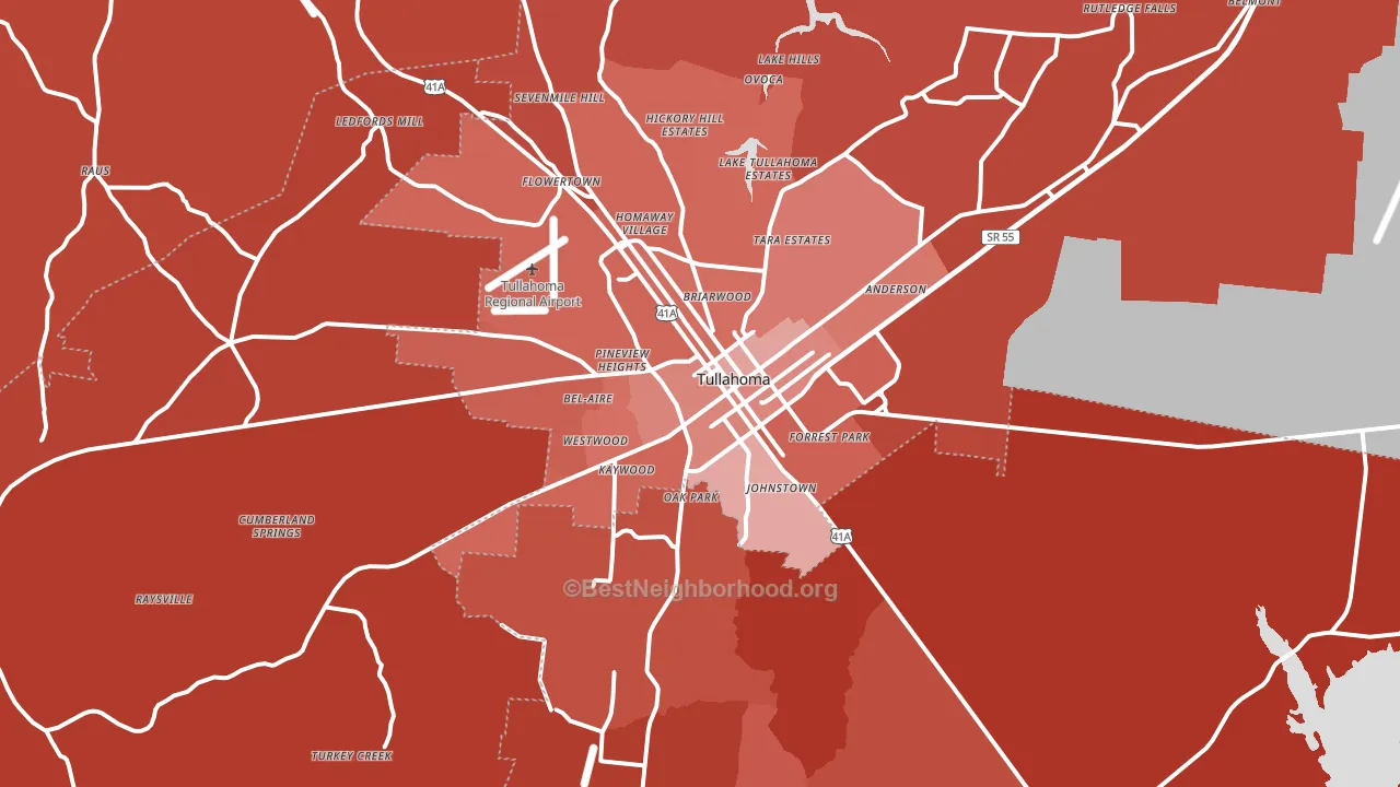 37388, TN block-group political-lean map