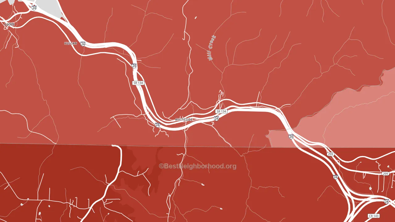 37396, TN block-group political-lean map