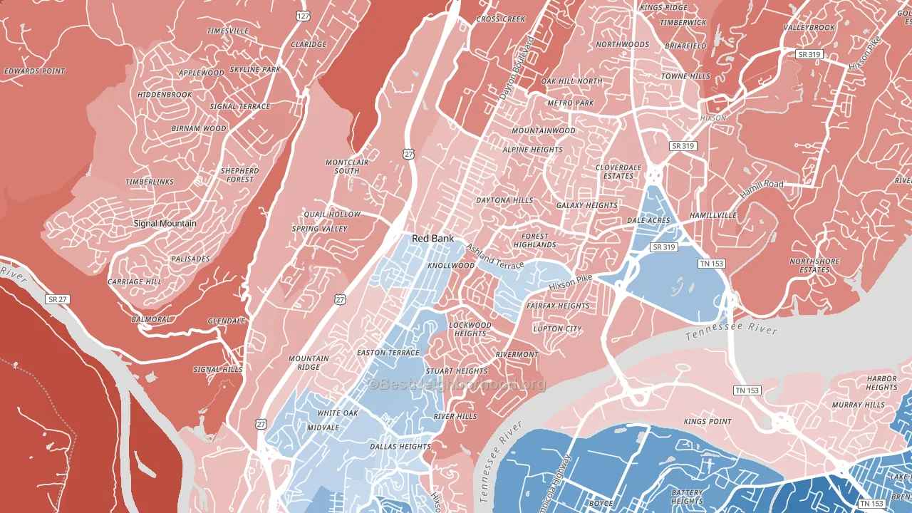 37415, TN block-group political-lean map