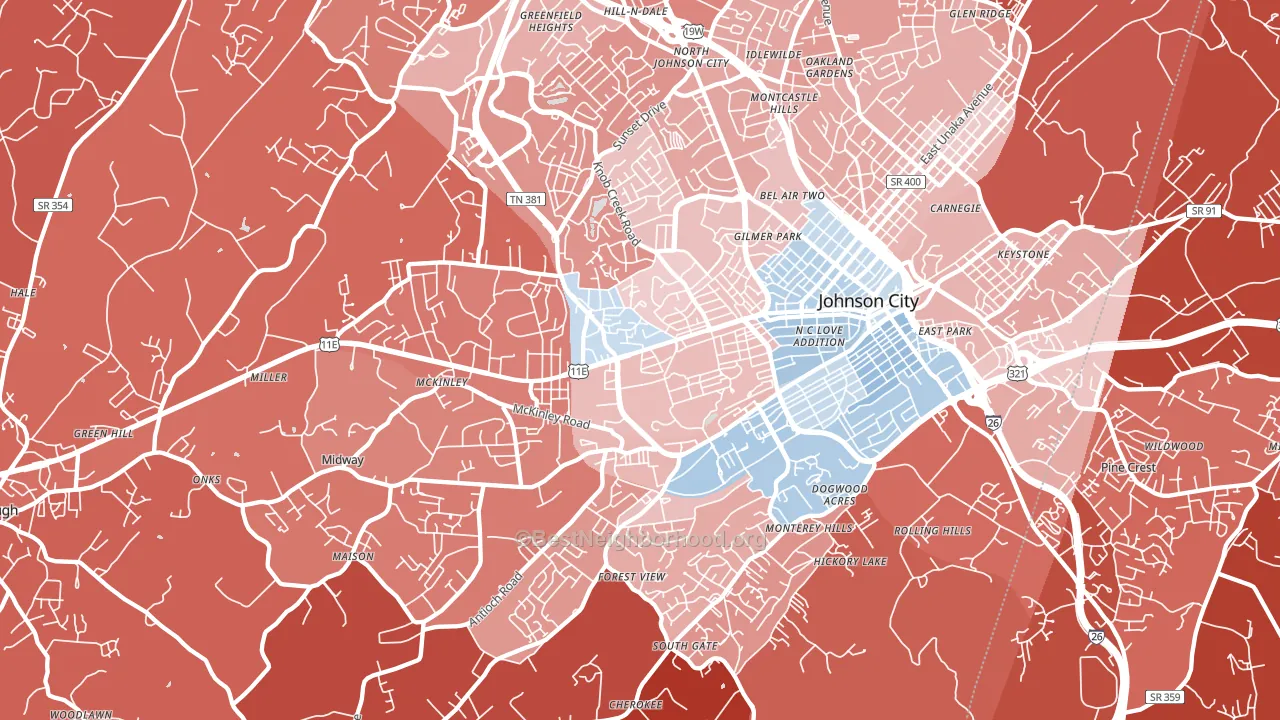 37604, TN block-group political-lean map