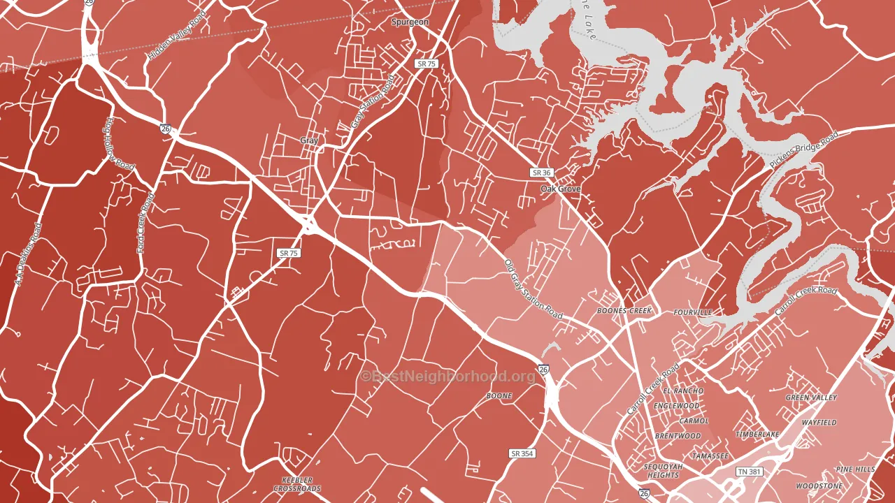 37615, TN block-group political-lean map