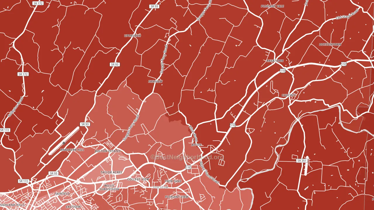 37616, TN block-group political-lean map