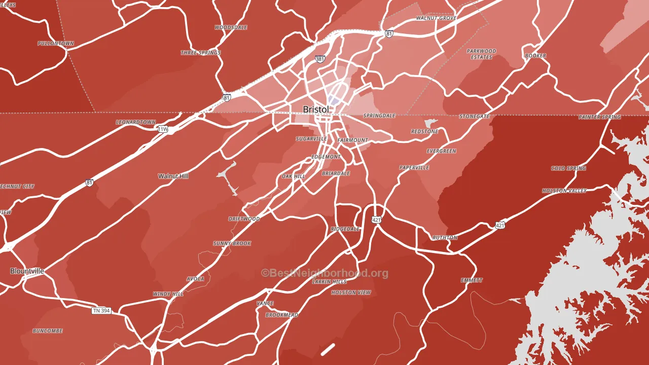 37620, TN block-group political-lean map