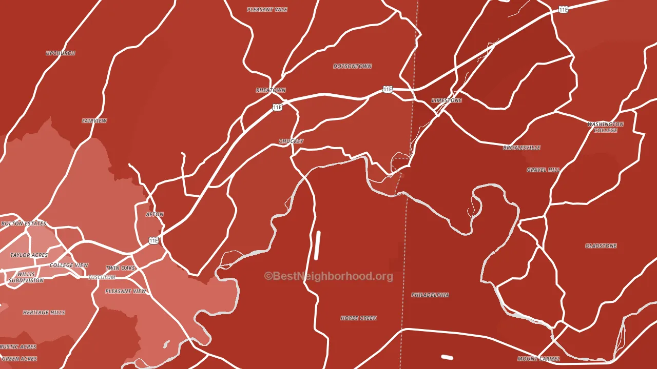 37641, TN block-group political-lean map